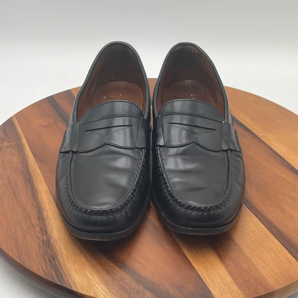 Allen Edmonds Walden Black Leather Penny Loafers Mens 13 B Made in USA 42470